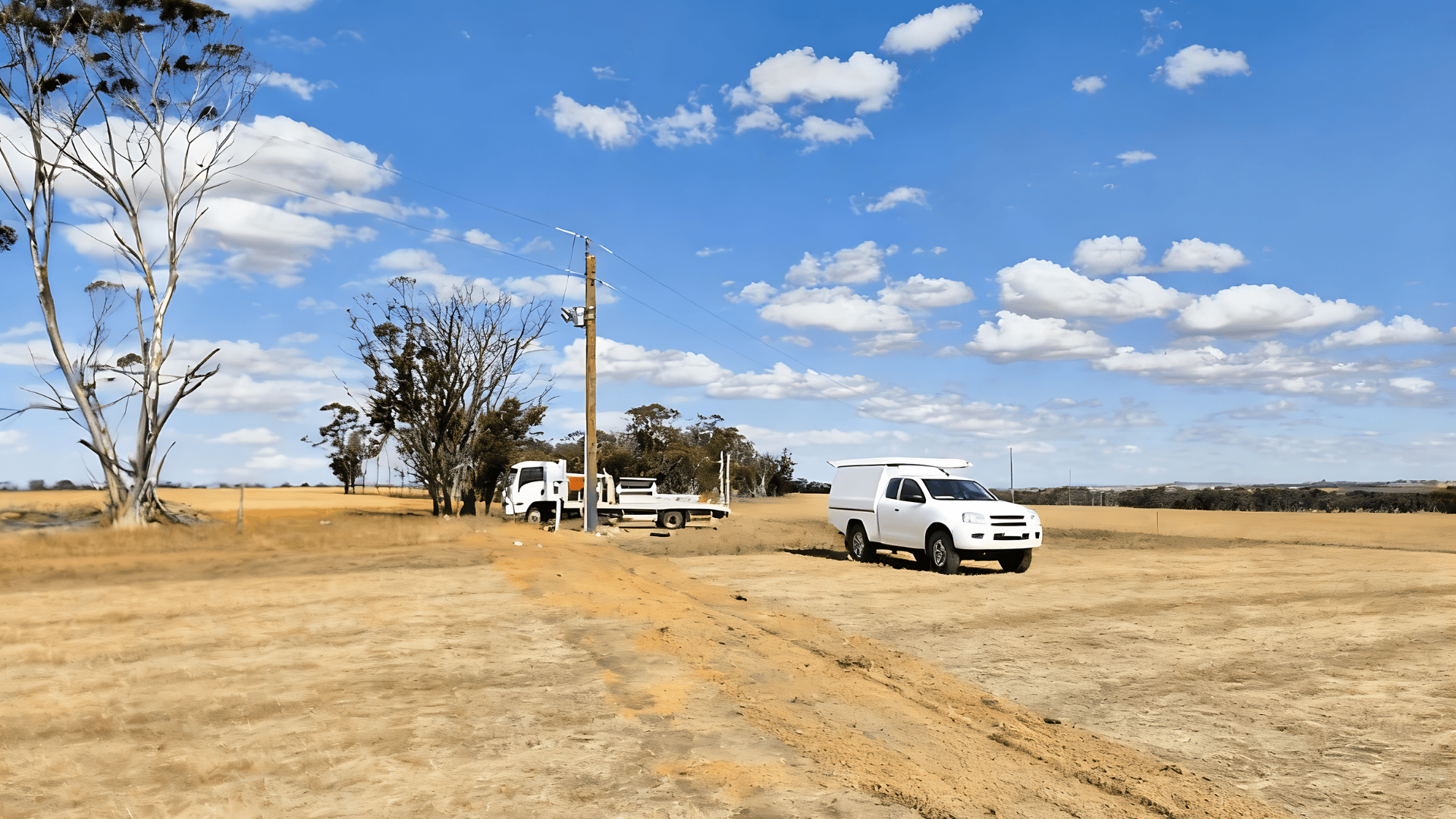 Temporary power pole installation on a Perth construction site